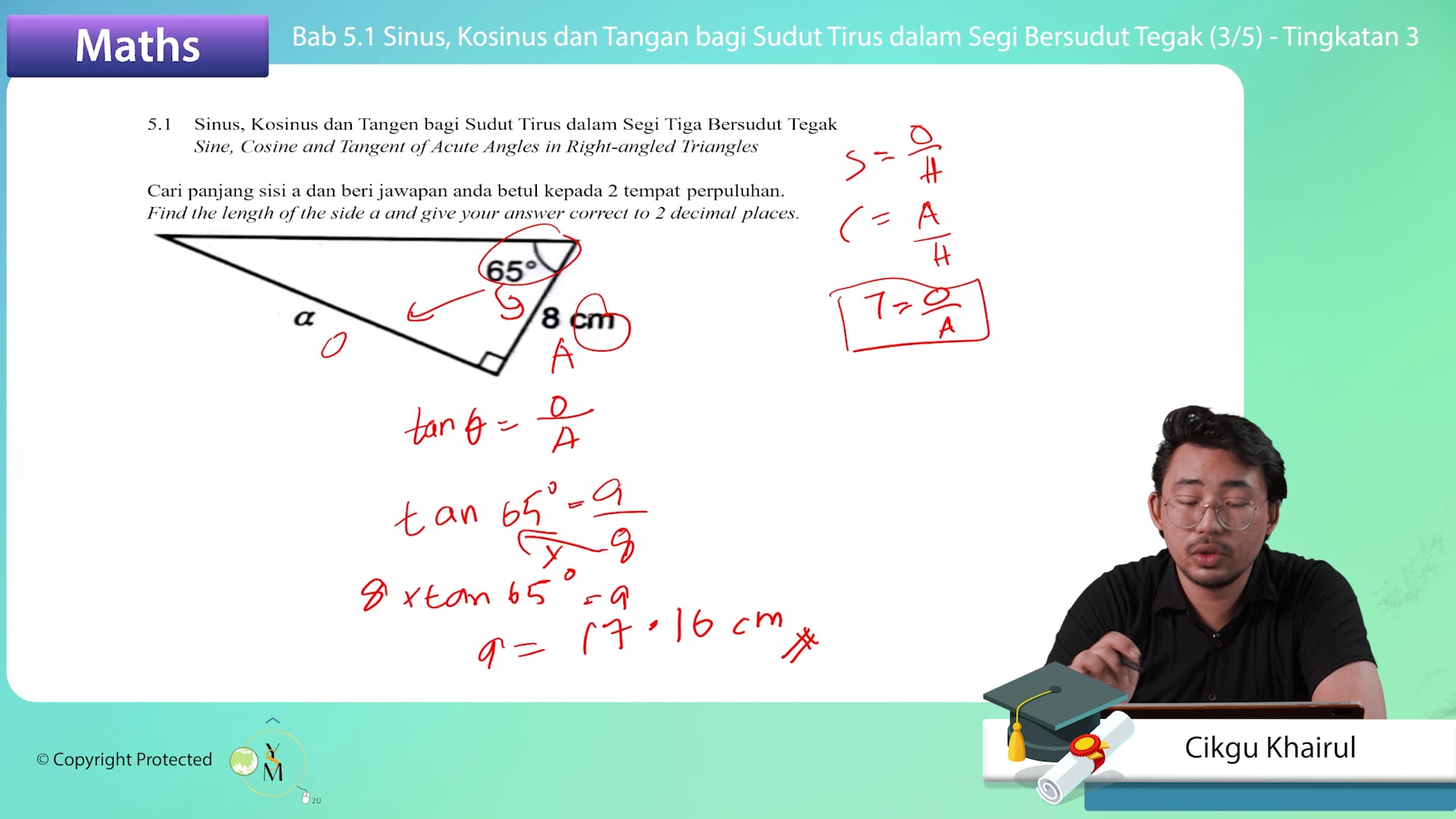 F3 MAT 05 03 Sinus Kosinus dan Tangan bagi Sudut Tirus  