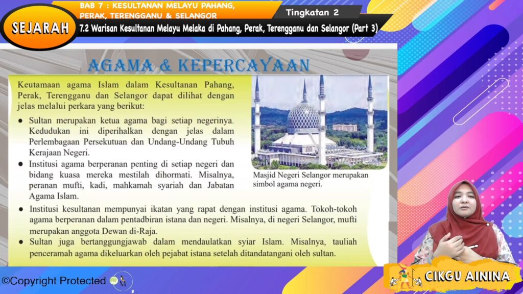 Topik 07: Kesultanan Melayu Pahang, Perak, Terengganu dan Selangor 