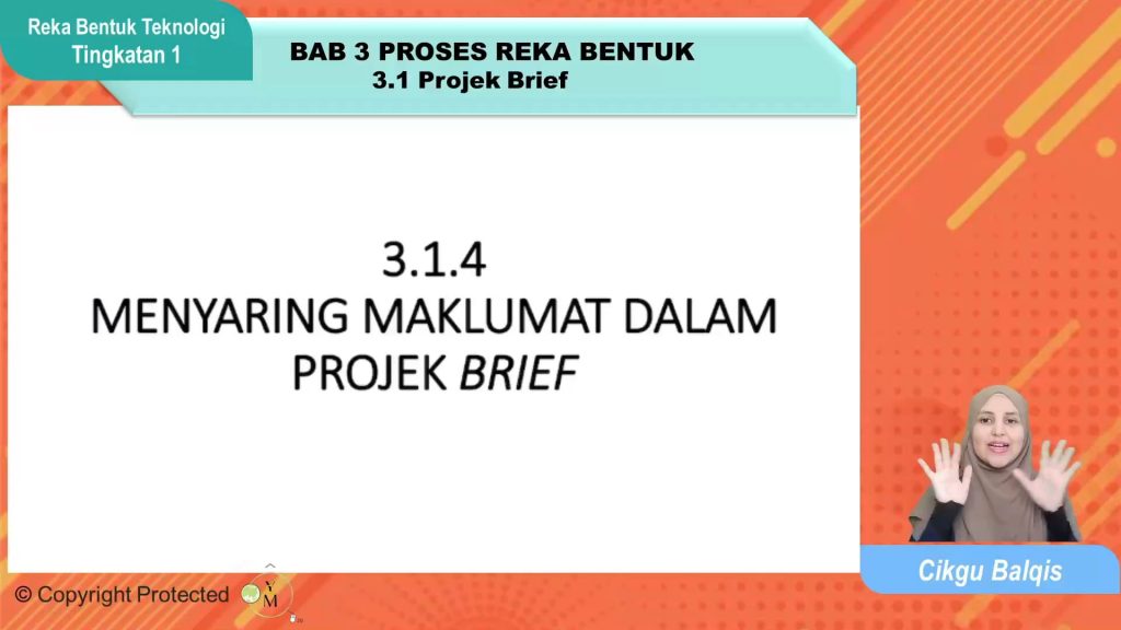 Ciri projek brief yang betul