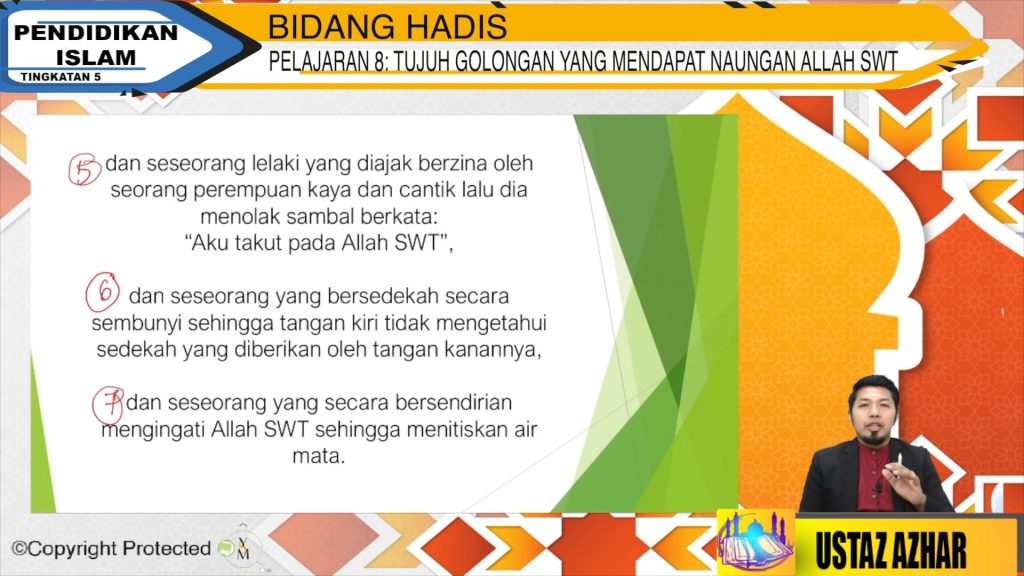 7 golongan yang mendapat naungan allah tingkatan 5